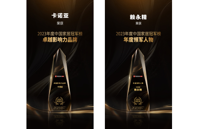 卡諾亞喜獲“卓越影響力品牌”、“年度領(lǐng)軍人物”重磅榮譽(yù)